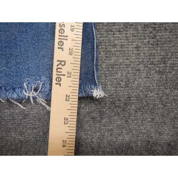 Madewell Cali Denim Boot Jeans Size 34P Blue Medium Wash Boot Cut Raw Hem - Picture 11 of 11